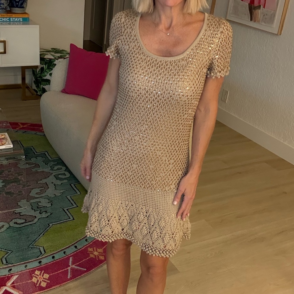 Manoush Sequin Crochet Mini Dress – Size S